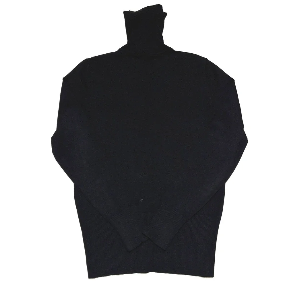 New Apt. 9 Turtleneck Sweater Womens Medium Black Rayon Blend Ribbed Knit Top